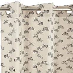 Rideau polycoton 140x240cm imprimé taupe noir