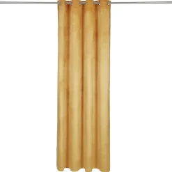 Rideau polyester 140x240cm effet velours jaune