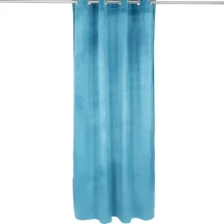 Rideau polyester 140x240cm effet velours bleu