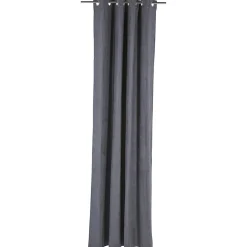 Rideau thermique 8 oeillets doublure polaire uni gris 140x260 cm