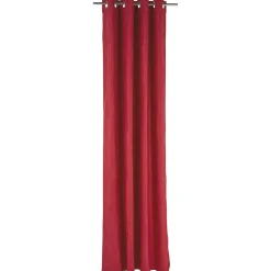 Rideau thermique 8 oeillets doublure polaire uni rouge 140x260 cm