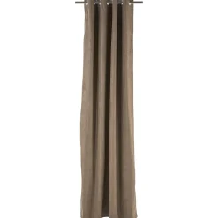Rideau thermique 8 oeillets doublure polaire uni taupe 140x260 cm