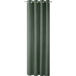 Rideau thermique à oeillets 140x180 cm effet lin vert ou gris