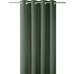 Rideau thermique à oeillets 140x180 cm effet lin vert ou gris