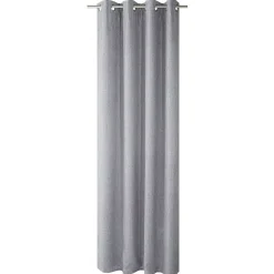 Rideau thermique à oeillets 140x180 cm effet lin vert ou gris