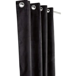 Rideau thermique polaire à oeillets uni noir 140x260cm