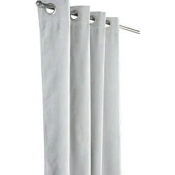 Rideau thermique polaire à oeillets uni gris clair 140x260cm