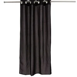 Rideau uni noir et fil métallique brillant 100% polyester 140x240cm