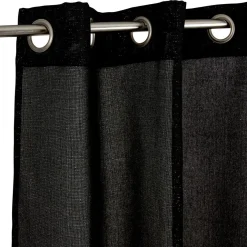 Rideau uni noir et fil métallique brillant 100% polyester 140x240cm