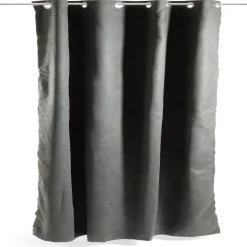 Rideau uni toucher velours 140x240cm - 2 coloris noir ou marron