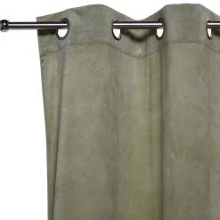 Rideau velours embossé vert motif végétal 100% polyester 140x240cm