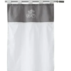 Rideau vitrage à pattes brodé inspiration salon bord de mer