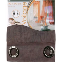 Rideau voilage à oeillets chocolat