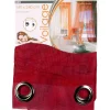 Rideau voilage à oeillets uni rouge