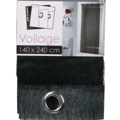 Rideau voilage à oeillets noir résille