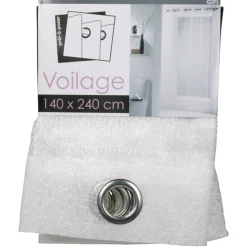 Rideau voilage à oeillets blanc résille