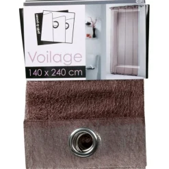 Rideau voilage à oeillets chocolat résille