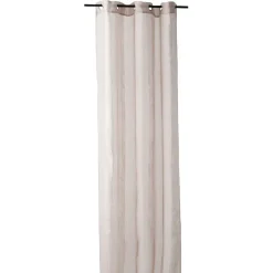 Rideau voilage à oeillets sable rayé