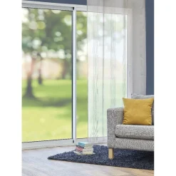 Rideau voilage à oeillets sable rayé