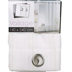 Rideau voilage à oeillets blanc taupe