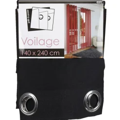 Rideau voilage à oeillets Dolly noir