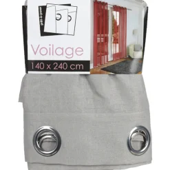 Rideau voilage à oeillets Dolly gris clair