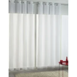 Rideau voilage à oeillets blanc uni