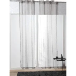 Rideau voilage à oeillets taupe