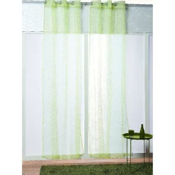Rideau voilage à oeillets vert