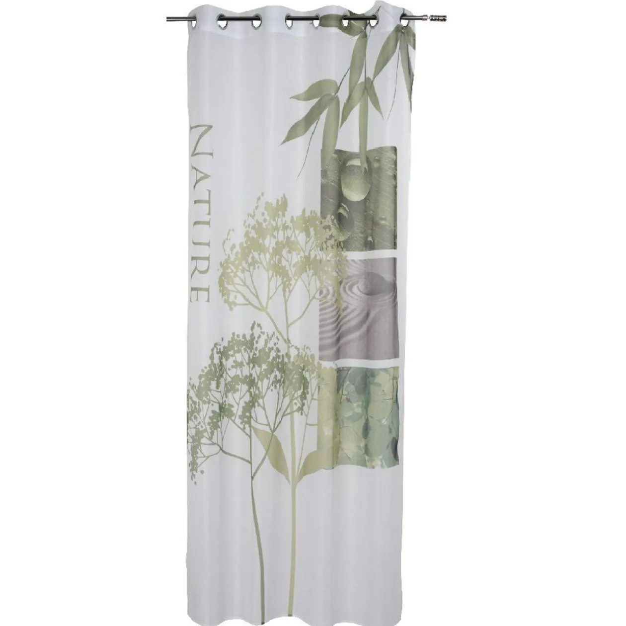 Rideau voilage à oeillets design nature Natéa
