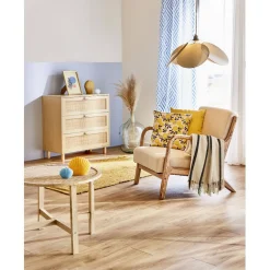 Rideau voilage à oeillets 140x240cm polyester imprimé rayures