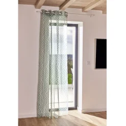 Rideau voilage à oeillets 140x240cm polyester imprimé rayures