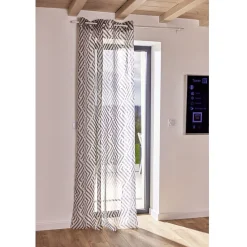 Rideau voilage à oeillets 140x240cm polyester imprimé rayures