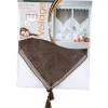 Rideau voilage à pattes chocolat blanc x2