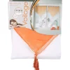 Rideau voilage à pattes orange blanc x2