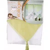 Rideau voilage à pattes vert blanc x2
