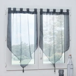 Rideau voilage gris Lissea x2
