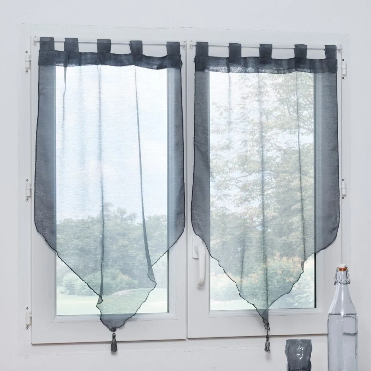 Rideau voilage gris Lissea x2