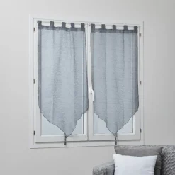 Rideau voilage gris Lissea x2