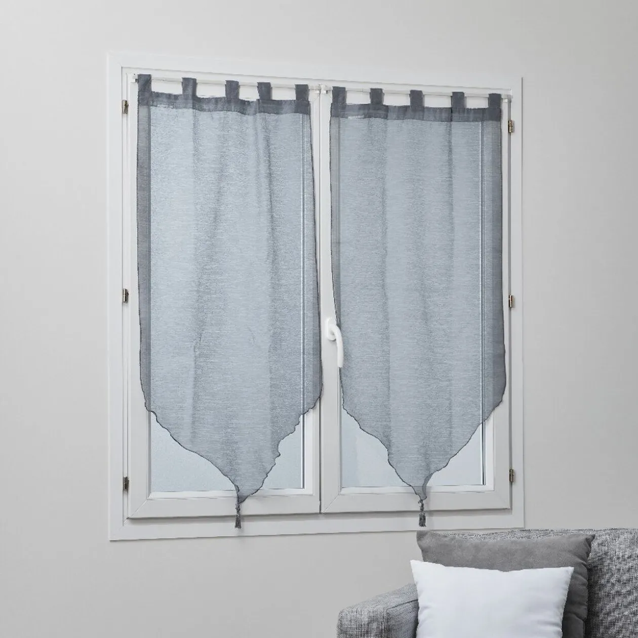 Rideau voilage gris Lissea x2