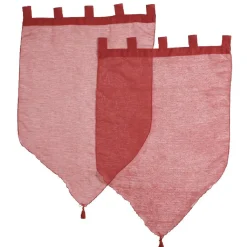 Rideau voilage rouge Lissea x2