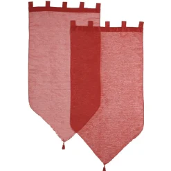 Rideau voilage rouge Lissea x2