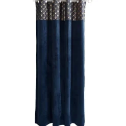 Rideaux velours à oeillets bicolore