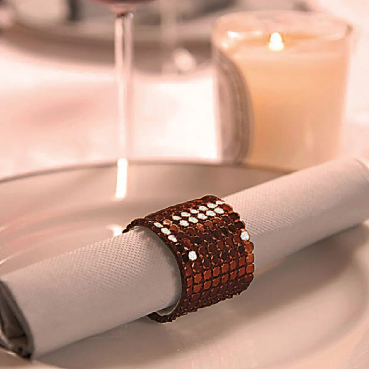 Rond de serviette chocolat x4