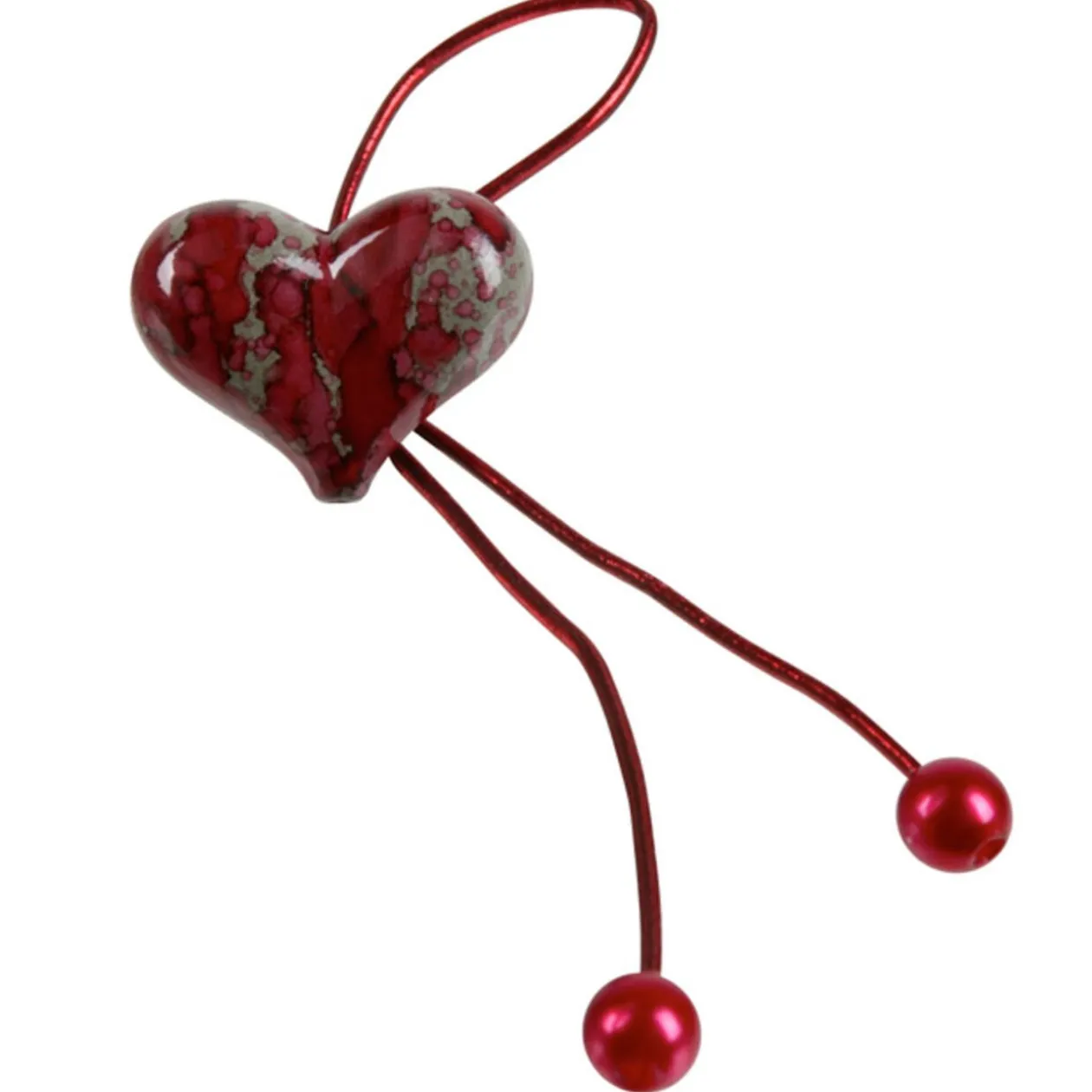 Rond de serviette coeur rouge bordeaux x6