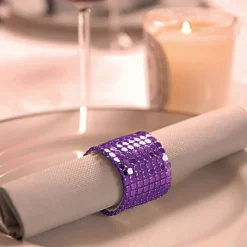 Rond de serviette prune x4