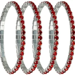 Rond de serviette strass rouge x4