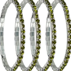 Rond de serviette strass vert anis x4