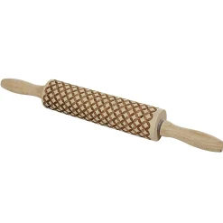 Rouleau à pâtisserie imprimé bois décor losange