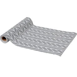 Rouleau chemin de table en coton gris motif épi 4 m